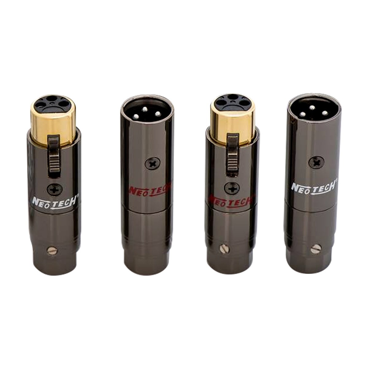 NEOTECH NEX-OCC RH XLR Connectors Male / Female 3 Poles Rhodium Plated UP-OCC Copper Ø13mm (Set x4)