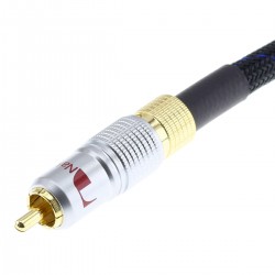 Coaxial Cable Gold Plated OFC Copper Shielded 0.75m