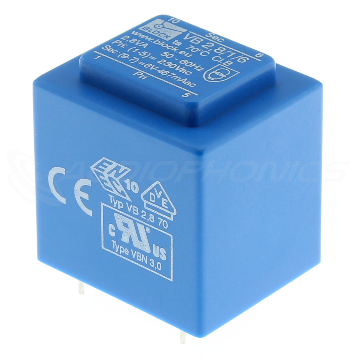 BLOCK Transformateur pour Circuits Imprimés 6V 467mA 2.8VA