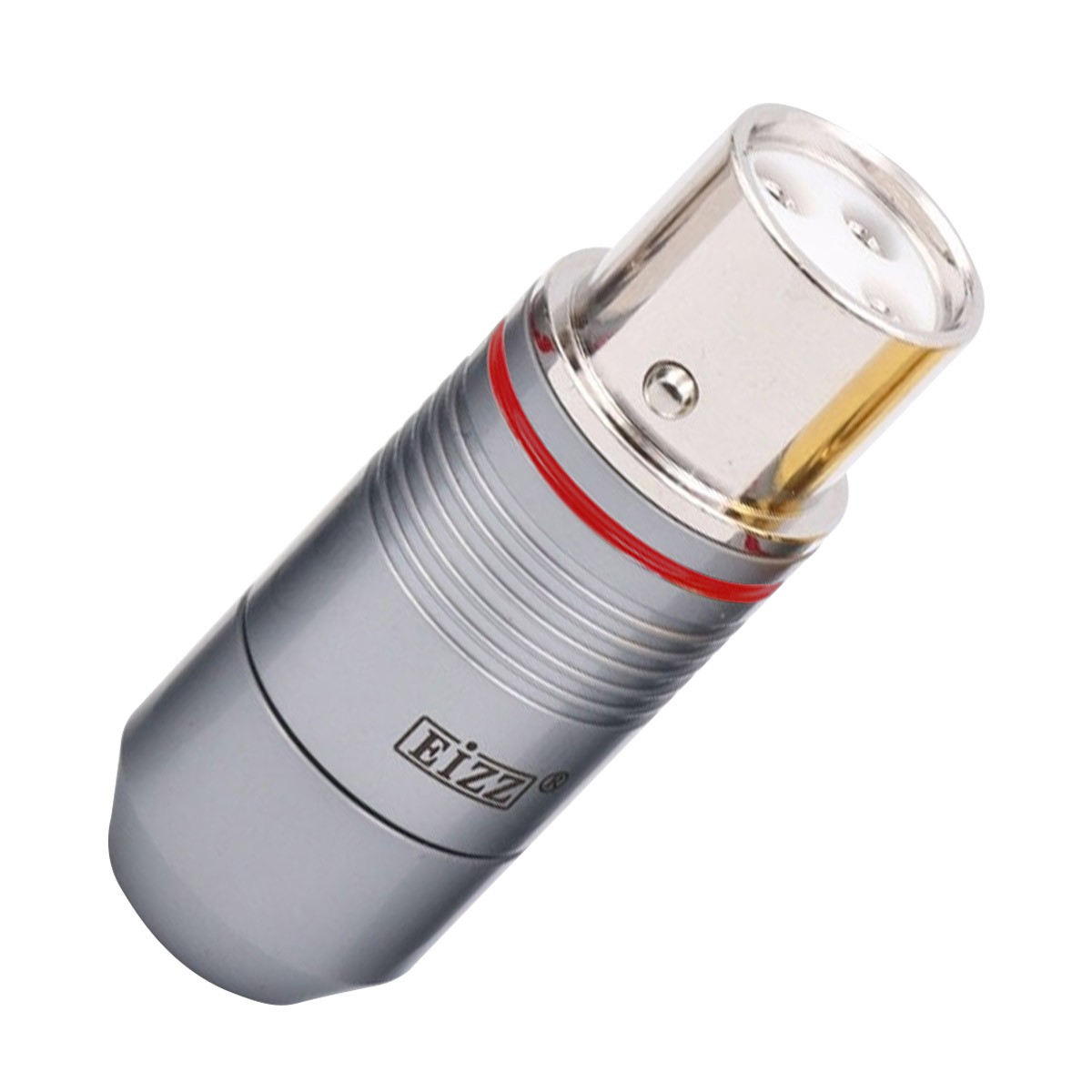 EIZZ EZ-205F Connecteur XLR Femelle 3 Pôles PTFE Plaqué Platine Ø9mm Rouge (Unité)