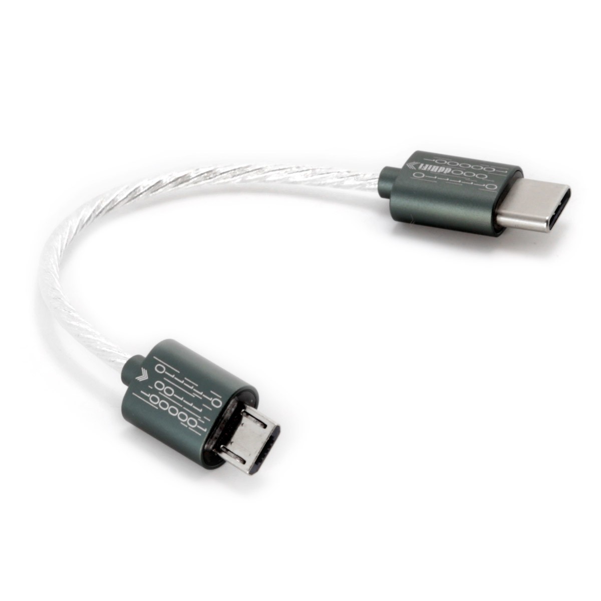 DD TC03 Câble USB-C vers Micro USB Cuivre OCC plaqué Argent 8cm
