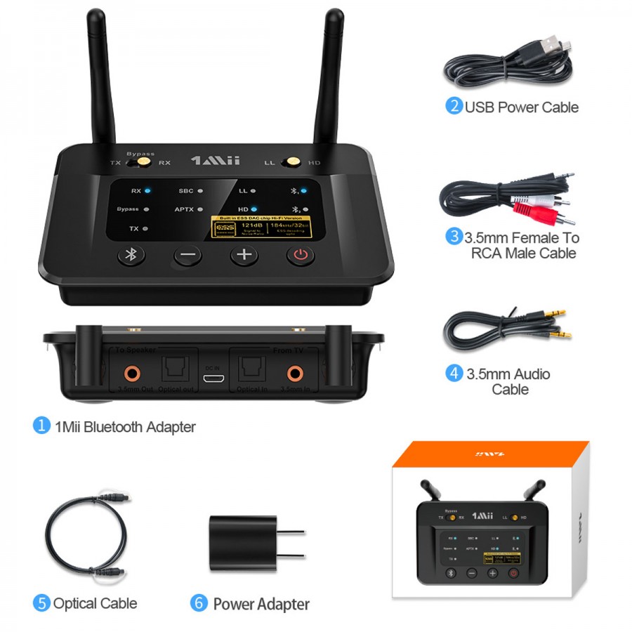 1MII B03PRO Receiver Transmitter Bluetooth 5.0 aptX HD CSR8675 ADC DAC