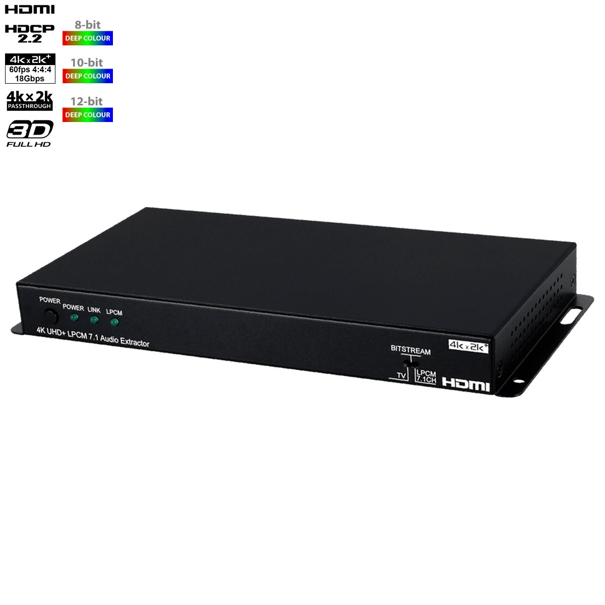CYP CPLUS-V11PE8 Extracteur Audio HDMI 4K60 LPCM 7.1 avec EDID et Contrôle RS-232