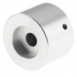Aluminium Button D Shaft 25mm Ø6mm Silver