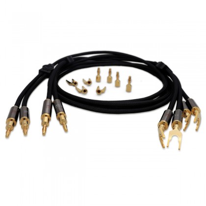 LUDIC HERA Speaker Cables Banana / Spades OFC Copper Gold Plated 2.5m (Pair)