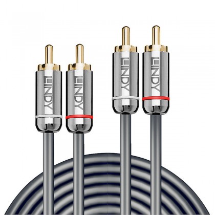 LINDY CROMO LINE Câble de Modulation RCA-RCA Cuivre OFC Plaqué Or 0.5m (La paire)