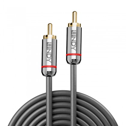 LINDY CROMO LINE Câble de Modulation RCA-RCA Cuivre OFC Plaqué Or 0.5m (La paire)