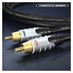 HICON Ambience Series Câble de Modulation 2 x RCA vers 2 x RCA Plaqué Or 24K 0.75m