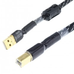Câble USB 2.0 USB-B Mâle vers USB-A Mâle Cuivre OFC Plaqué Or CANARE L-4E6S 0.5m