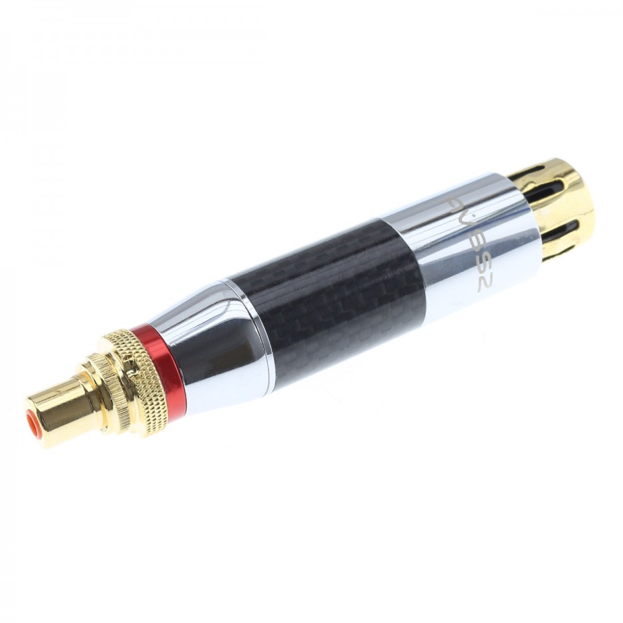 Adaptateur XLR Femelle vers RCA Femelle Cuivre Plaqué Or Audiophonics
