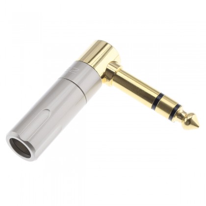 Jack 6.35mm Stereo Connector Angled Gold Plated