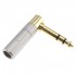 Jack 6.35mm Stereo Connector Angled Gold Plated Ø8mm