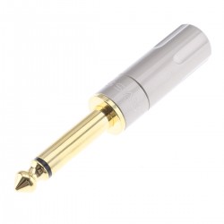 Jack 6.35mm Mono Connector Gold Plated Ø8mm