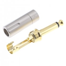 Jack 6.35mm Mono Connector Gold Plated Ø8mm