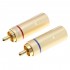 Male RCA Connectors Gold Plated Ø6mm (Pair) Golden