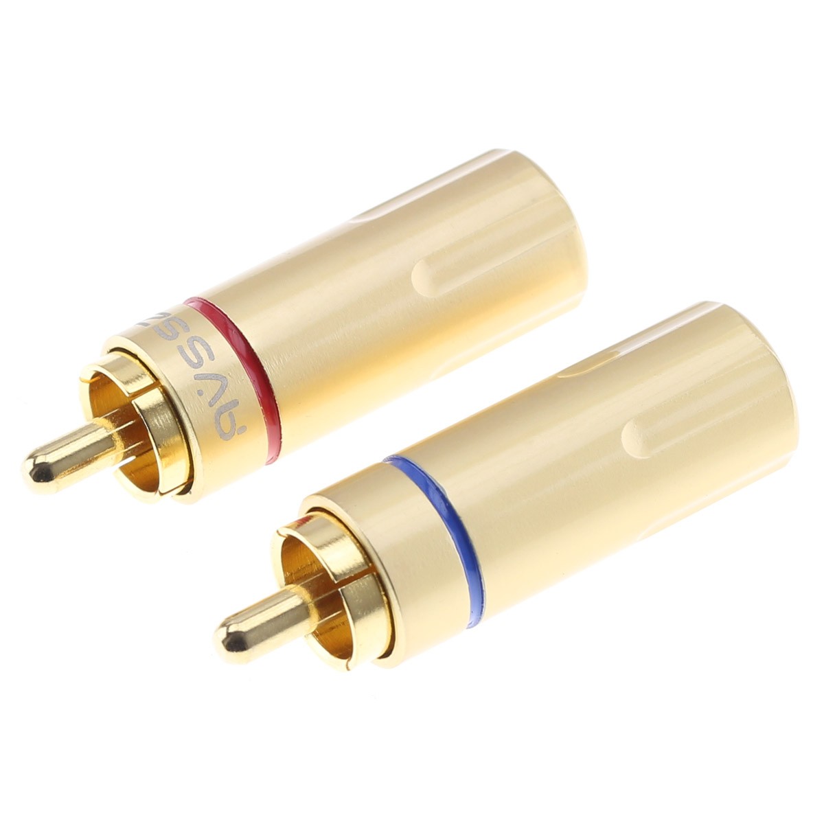 Male RCA Connectors Gold Plated Ø6mm (Pair)