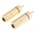 Male RCA Connectors Gold Plated Ø6mm (Pair) Golden