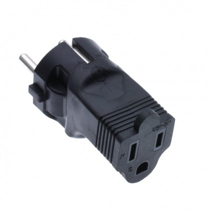 Adaptateur secteur US NEMA 5-15P vers SCHUKO FR