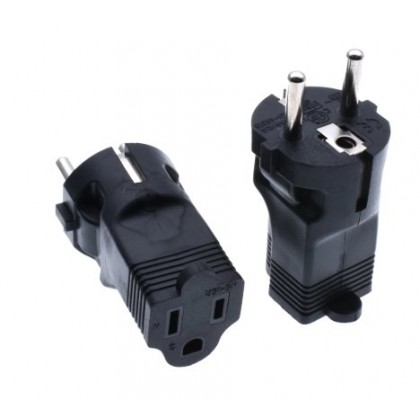 Adaptateur Secteur US NEMA 1-15 / Type C Femelle vers FR Type C Mâle -  Audiophonics