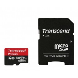 TRANSCEND Carte Mémoire Micro SDHC Class 10 32Gb + Adaptateur