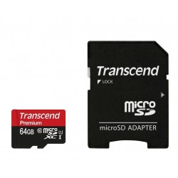 TRANSCEND Carte Mémoire Micro SDHC Class 10 8Gb + Adaptateur