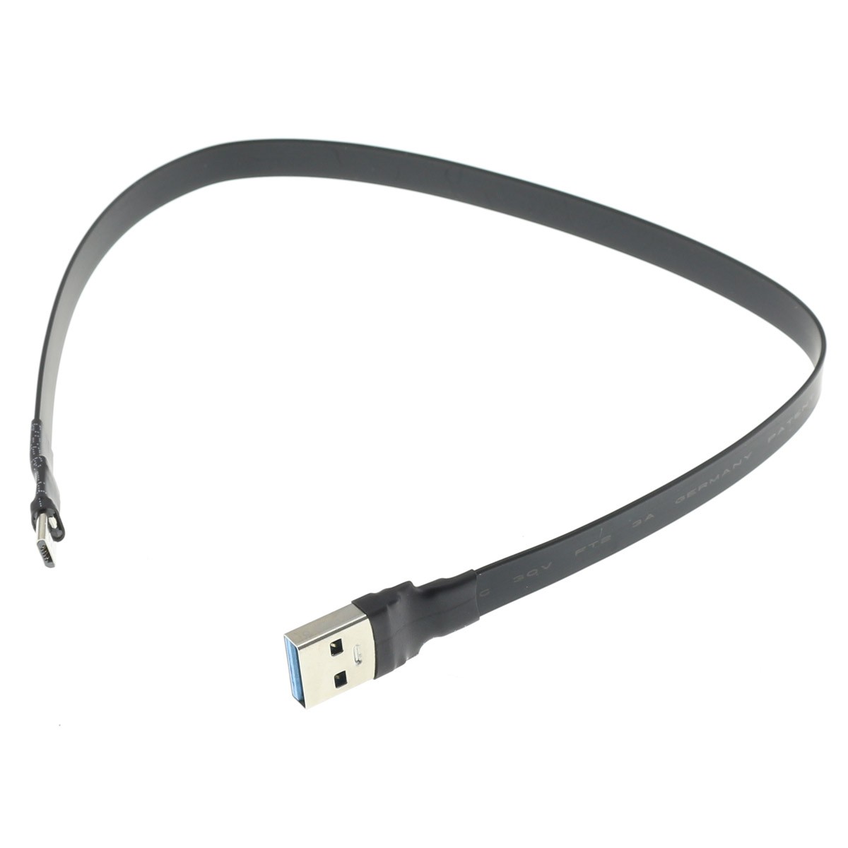 ADT-LINK Male USB-A to Male Micro USB Flat Cable 30cm