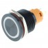 LB Bistable Aluminium Switch with White Light 250V Ø19mm Black