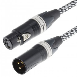 Câble de Modulation XLR Femelle - XLR Mâle Plaqué Or CANARE L-4E6S 0.5m Noir