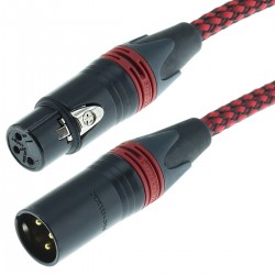 Câble de Modulation XLR Femelle - XLR Mâle Plaqué Or 1m CANARE L-4E6S Rouge