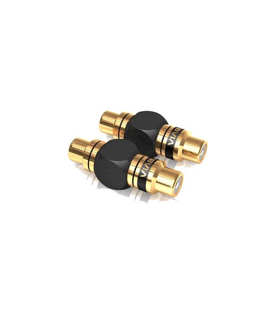 Adaptateur RCA VIABLUE XS-Serie - Douille Coudée Plaqué Or - Haute-Fidélité