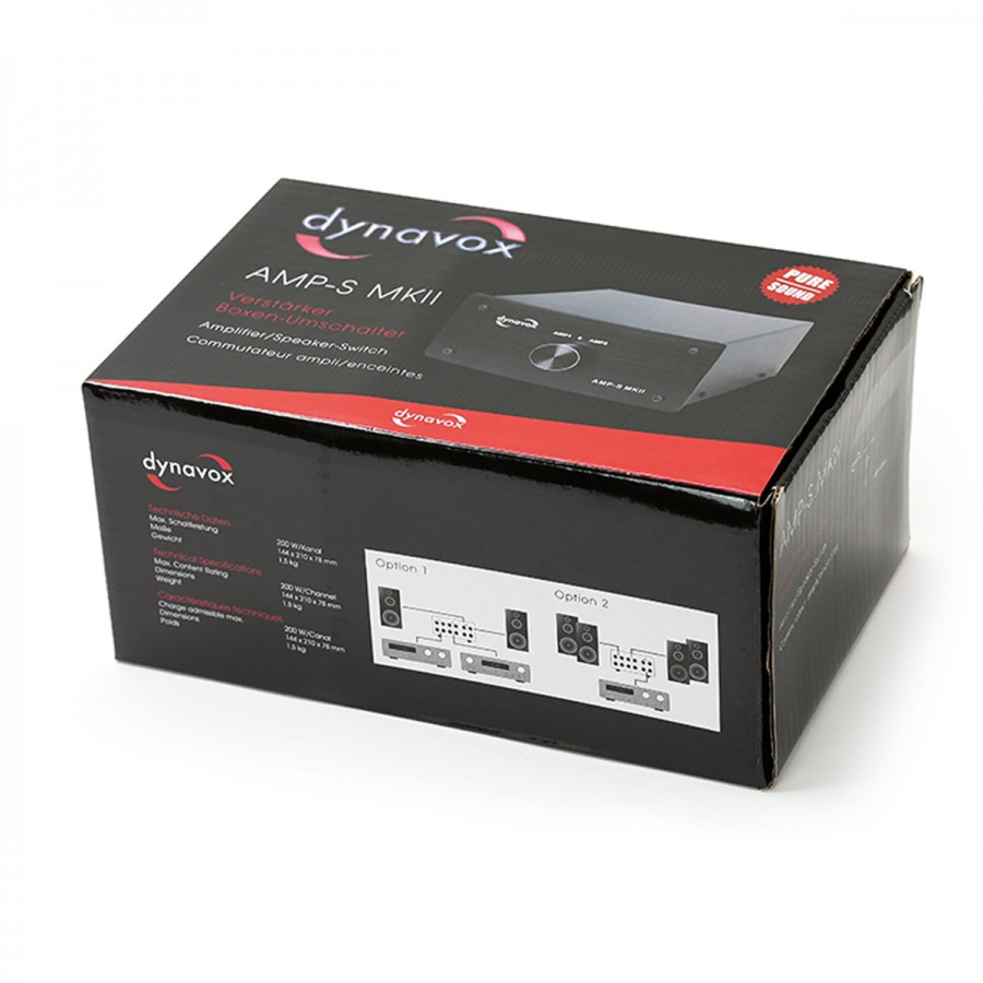 Dynavox AMP-S MKII Verstärker Boxen Umschalter Switch Special Edition silber OVP 
