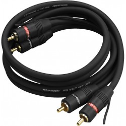 MONACOR Modulation Cable RCA-RCA + Pilot Wire 1.5m