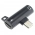 Adaptateur USB-C Mâle vers Jack 3.5mm / USB-C Femelle