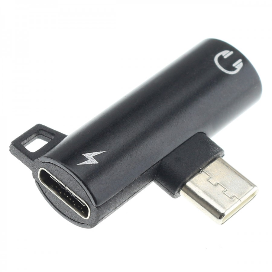 Audiophonics - Adaptateur USB-C Mâle vers Jack 3.5mm / USB-C Femelle