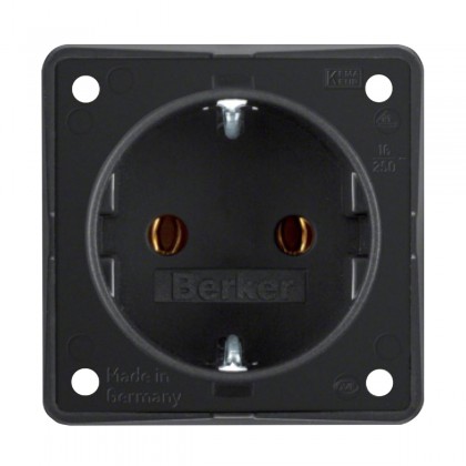 BERKER Schuko Socket 250V 16A IP20 Black