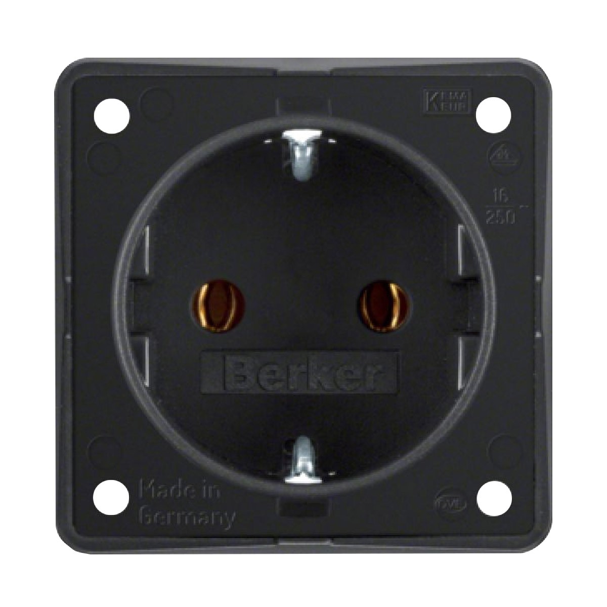 BERKER Embase Secteur Schuko Type F 250V 16A IP20 Noir