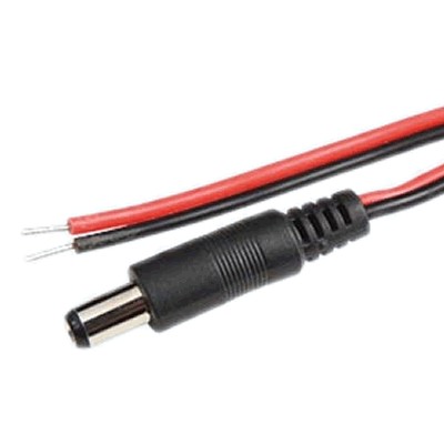 Power Cable Jack DC 5.5 / 2.1mm Male to bare wire 0.4mm² 2m
