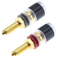 ELECAUDIO BP-207 Borniers isolés Carbone / Or 24K Ø5.5mm (la paire)