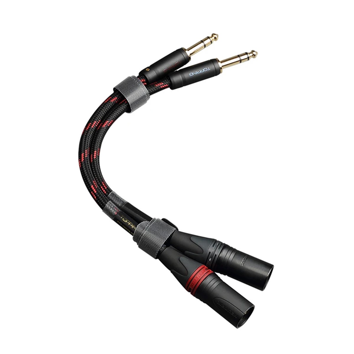 TOPPING TCT2 Male Jack 6.35mm TRS to Male XLR 3 Poles Balanced Interconnect Cables OCC Copper 25cm (Pair)