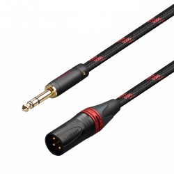 TOPPING TCT2 Male Jack 6.35mm TRS to Male XLR Poles Balanced Interconnect Cables OCC Copper Silver Plated 25cm (Pair)