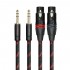 TOPPING TCT3 Male Jack 6.35mm TRS to Female XLR 3 Poles Balanced Interconnect Cables OCC Copper 25cm (Pair)