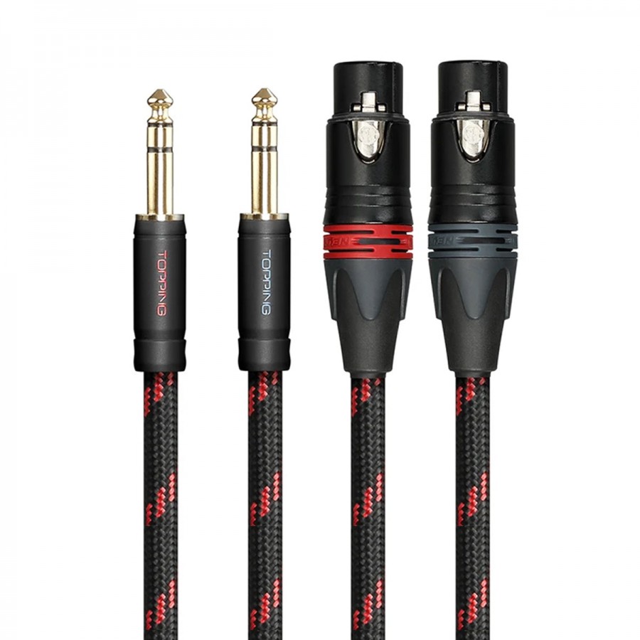 Audiophonics - TOPPING TCT3 Male Jack 6.35mm TRS to Female XLR 3 Poles  Balanced Interconnect Cables OCC Copper 1.25m (Pair)