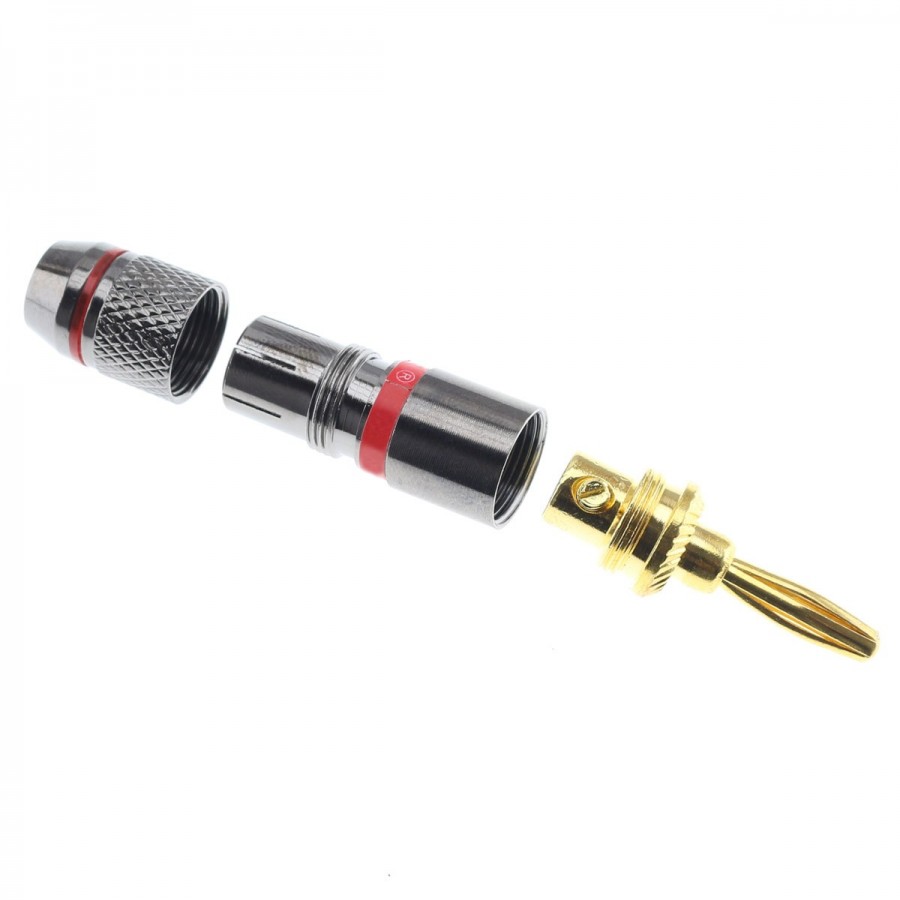 Lot De 10 Fiches Bananes Femelles 4 Mm à Souder - 5 Rouges Et 5 Noires - Pour Connexion Haut-parleurs, Amplis - DIY Audio
