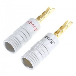 VIBORG Banana Plugs 24k Gold Plated Ø8mm (Pair)