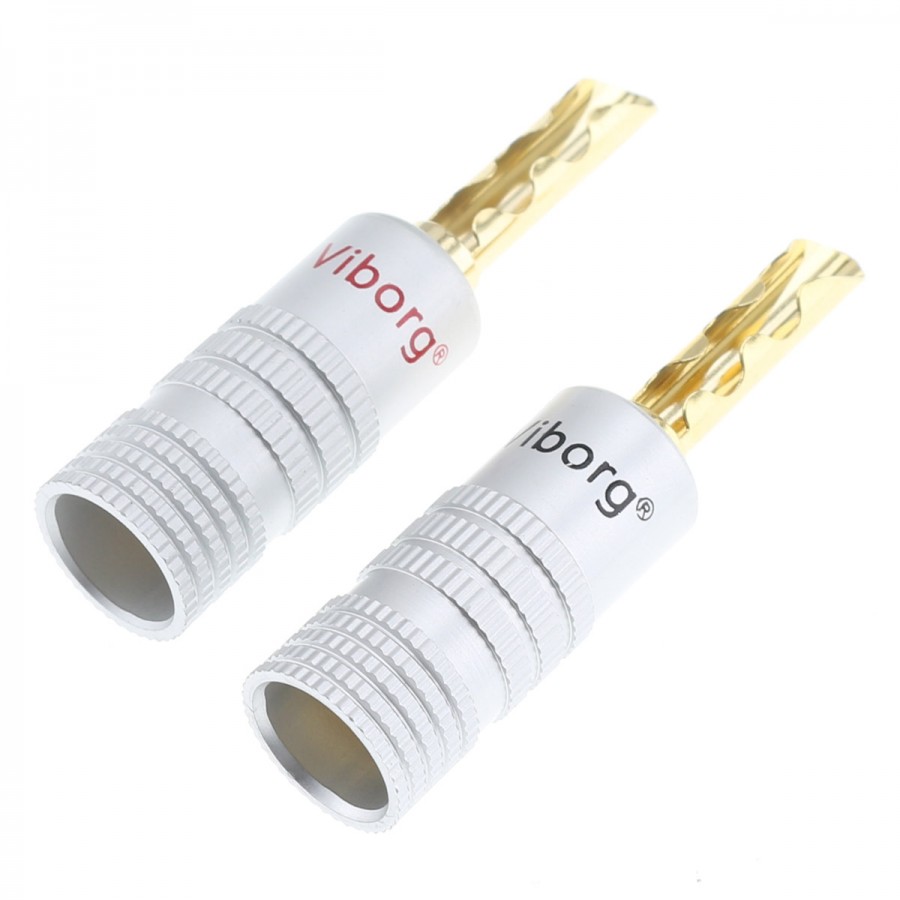 BFA Banana Plugs 24k Gold Plated Ø8.5mm (Pair) Audiophonics