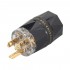 VIBORG VM503G Power Connector US Type B NEMA 5-15 Pure Copper Plated Silver / Gold 24k Ø19mm