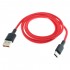 Male USB-A to Male USB-C Cable Red 1m