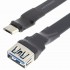 ADT-LINK Female USB-A to Male Micro USB Flat Cable 30cm