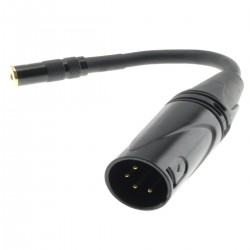 Câble Adaptateur XLR Mâle 4 Pins vers Jack 2.5mm Femelle Plaqué Or 15cm