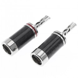 Fiches Bananes Plaquées Rhodium Ø9mm (La paire)